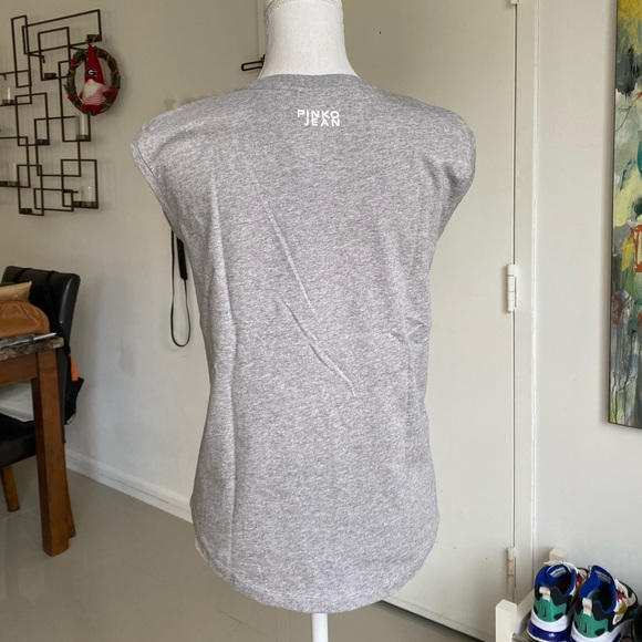 PINKO Gray Viscose Pattern Shirt